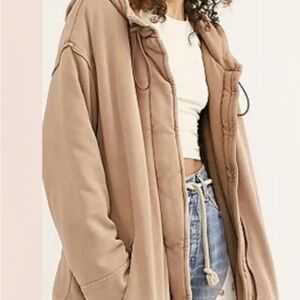 Free People Gabby Cozy Knit Parka Hooded Sweatshirt Jacket Size s